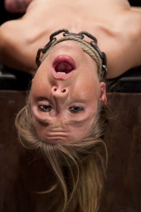 Bound nympho Chastity Lynn gets her cunt finger fucked and toyed by her master