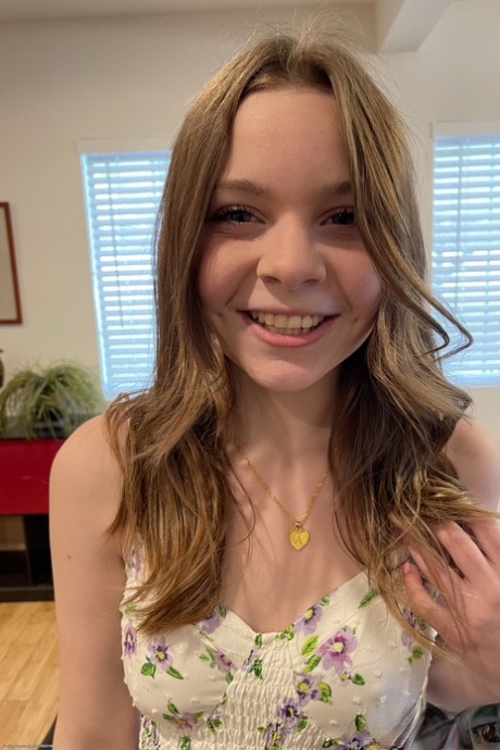 Sweet amateur teen Adrianna Jade reveals her pink pussy and poses naked